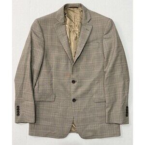 Brooks Brothers Blazer 40R Regent Wool Brown Blue Check Plaid
